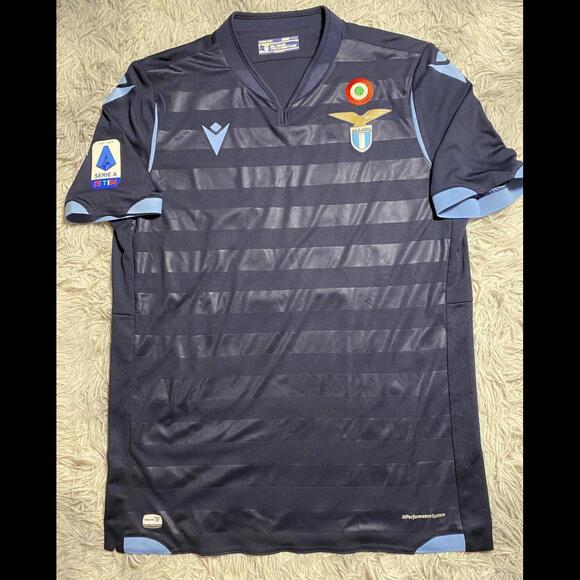FC LAZIO 2019/20 AWAY MATCH ISSUE/WORN SHIRT BY IMMOBILE #17 With COA Serie A - Picture 1 of 9